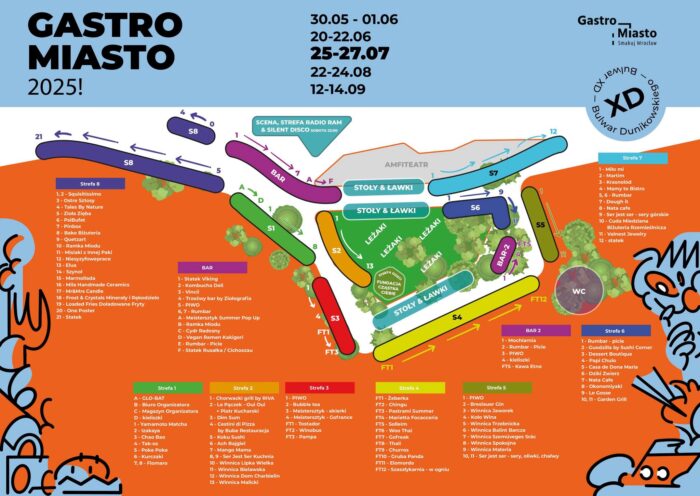 Grafika przedstawia plan imprezy Gastro Miasto we Wrocławiu [25.07-27.07.25]