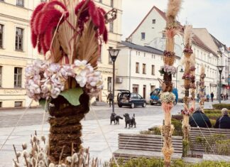 Wrocław: Wielkie palmy wielkanocne stanęły na ryneczku Psiego Pola!