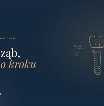 Implant zęba krok po kroku. Jak wygląda leczenie, zanim pojawi się nowy ząb alt: Implant zęba z koroną – ilustracja etapów leczenia implantologicznego