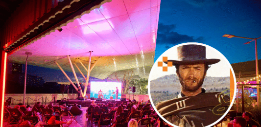 Poczuj klimat westernu we Wrocławiu. Już jutro „Za garść dolarów” w Pitlane Summer Bar Na zdjęciu Pitlane Summer Bar oraz Clint Eastwood