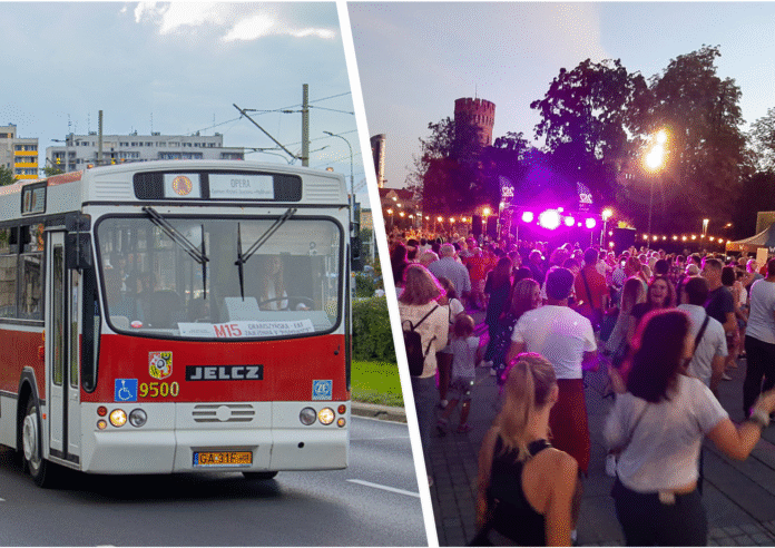 Na zdjęciu zestawienie zabytkowego autobusu i potańcówki wrocławskiej