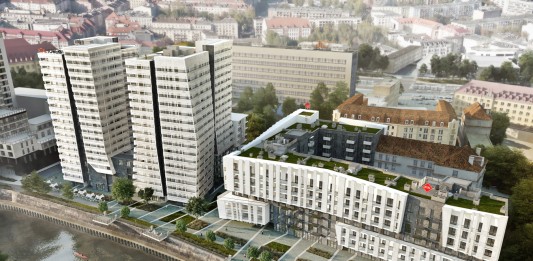 Nowy kompleks mieszkaniowo – usługowy stoi już nad brzegiem Odry