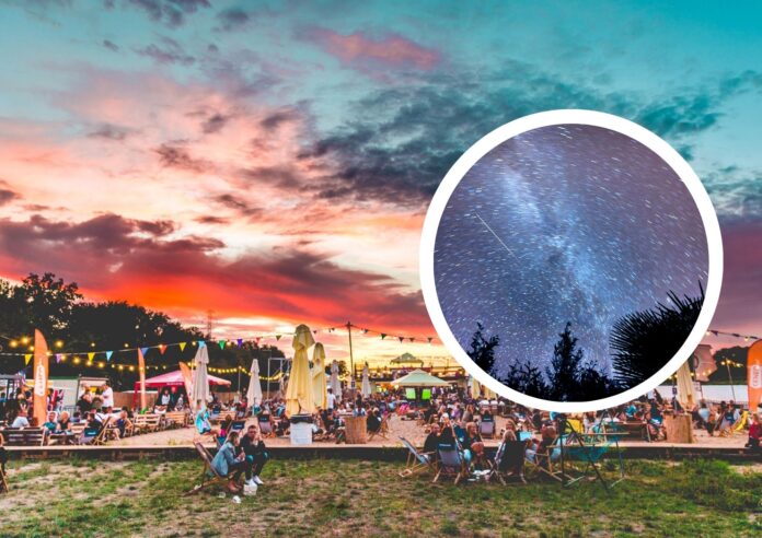 noc perseidów na plaży Hot Spot we Wrocławiu
